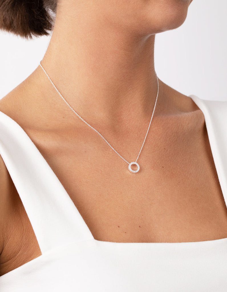 Diamante circle deals necklace