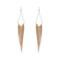 Gold Shiny Fringe Chain Earrings - link has visual effect only