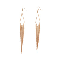 Gold Shiny Fringe Chain Earrings - link has visual effect only