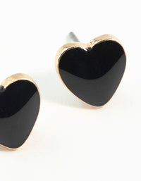 Gold Enamel Heart Stud Earrings - link has visual effect only