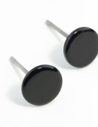 Flat Black Disc Stud Earrings - link has visual effect only