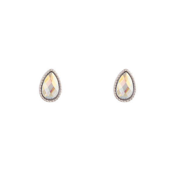 Silver Reflective Teardrop Earrings