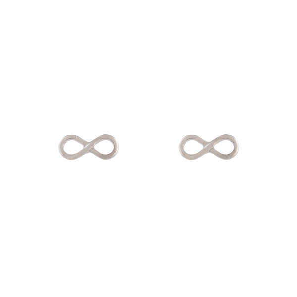 Silver Open Infinity Stud Earrings