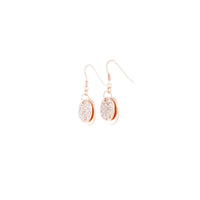 Rose Gold Disc Diamante Hook Earrings - link has visual effect only