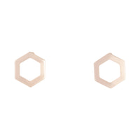 Rose Gold Open Hexagon Stud Earrings - link has visual effect only