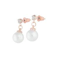 Rose Gold Diamante Pearl Small Drop Earrings - link has visual effect only