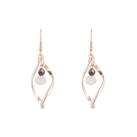 Rose Gold Twist Bead Drop Earrings - link has visual effect only