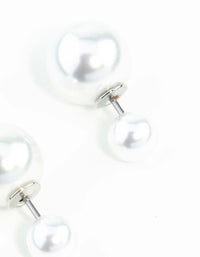 Pearl Ball Sandwich 8MM Stud Earrings - link has visual effect only