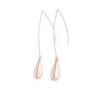 Rose Gold Polished Teardrop Thread Through Earrings - link has visual effect only