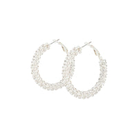 Crystal Encrusted Chunky Silver Hoop Earrings - link has visual effect only