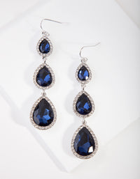 Rhodium Diamante Teardrop Earrings - link has visual effect only