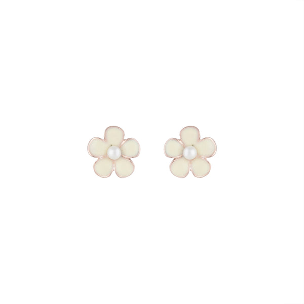 Flower Daisy White Stud Earrings