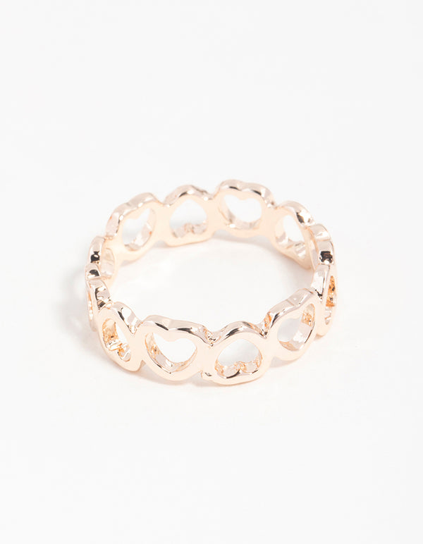 Rose Gold Heart Band Ring