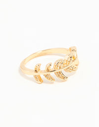 Gold Leaf Band Ring - link has visual effect only