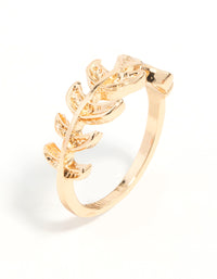 Gold Leaf Band Ring - link has visual effect only