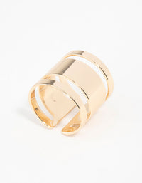 Gold Triple Tube Ring - link has visual effect only