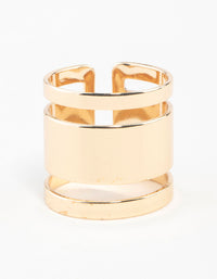 Gold Triple Tube Ring - link has visual effect only