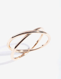 Gold Classic Crossover Ring - link has visual effect only