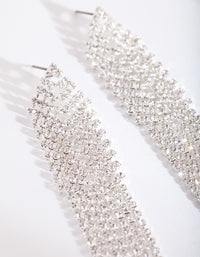 Silver Diamante Long Earrings - link has visual effect only