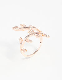 Rose Gold Leaf Double Band Ring - link has visual effect only