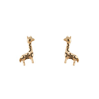 Gold Etched Giraffe Stud Earrings - link has visual effect only