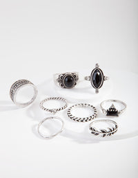 Rhodium Bohemian Twist Ring 8-Pack - link has visual effect only