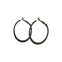 Black Flat Bottom Hoop Earrings - link has visual effect only