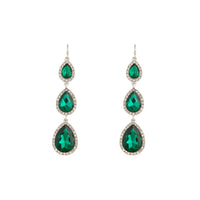 Green Graduated Teardrop Diamante Earrings - link has visual effect only