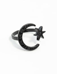 Black Star Moon Ring - link has visual effect only