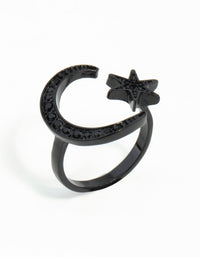 Black Star Moon Ring - link has visual effect only