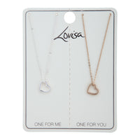 Tear & Share Gold Silver Cut-out Heart Necklace Pack - link has visual effect only