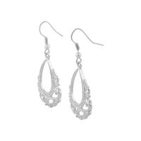 Silver Ornate Teardrop Earrings - link has visual effect only