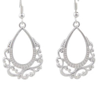 Silver Ornate Teardrop Earrings - link has visual effect only