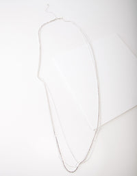 Silver Layered Diamante Chain Necklace - link has visual effect only