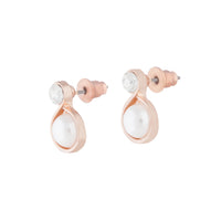 Rose Gold Pearl Bottom Stud Earrings - link has visual effect only