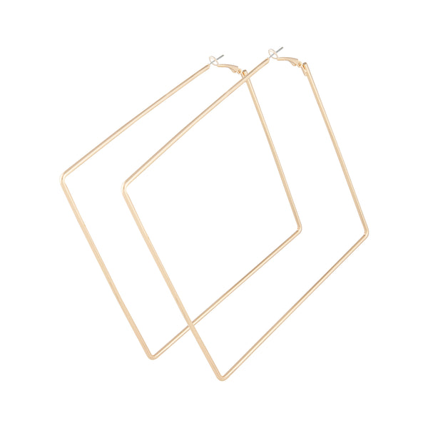 Oversized Gold Square Hoop Earrings