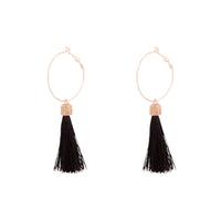 Rose Gold Hoop Tassel Diamante Earrings - link has visual effect only