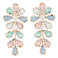 Pastel Teardrop Flower Multi-Stone Earrings - link has visual effect only