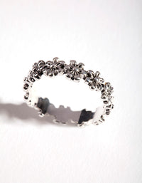 Silver Continuous Flower Ring - link has visual effect only