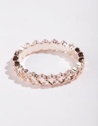 Rose Gold Diamante Band Ring - link has visual effect only