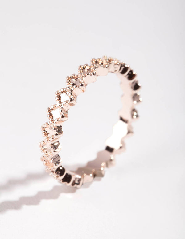 Rose Gold Diamante Band Ring