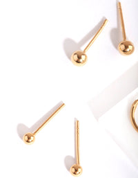 Gold Plated Sterling Silver Mini Studs & Hoop Earring Pack - link has visual effect only