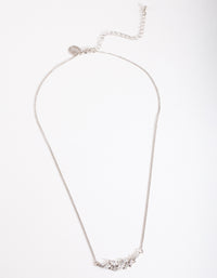 Silver Crystal Navette Cluster Necklace - link has visual effect only