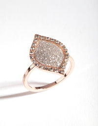 Rose Gold Glitter Leaf Shape Ring - link has visual effect only