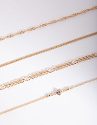 Gold Diamante Bracelet & Anklet 4-Pack Set - link has visual effect only