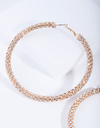 Gold Large Diamante Cup Chain Hoop - link has visual effect only