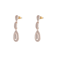 Rose Gold Stone Set Cut Out Earrings - link has visual effect only