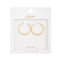 Gold Plated Sterling Silver Hoop Earrings - link has visual effect only