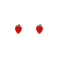 Gold Red Strawberry Stud Earrings - link has visual effect only