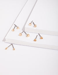 Gold Micro Stud Earring 5-Pack - link has visual effect only